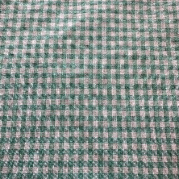 Blair Women's M Green White Checked Floral Embroidery Button Up Shirt - Picture 2 of 14